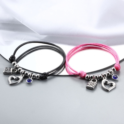 Stainless steel UNO de 50 Bracelet  ZH211026-UNB008 pink