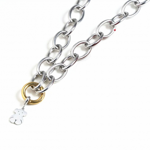 Stainless Steel Tou*s Necklace TPCN0004-S-G