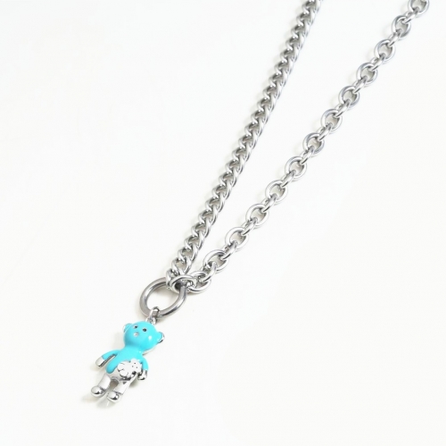 Stainless Steel Tou*s Necklace PCN2270-S-BL