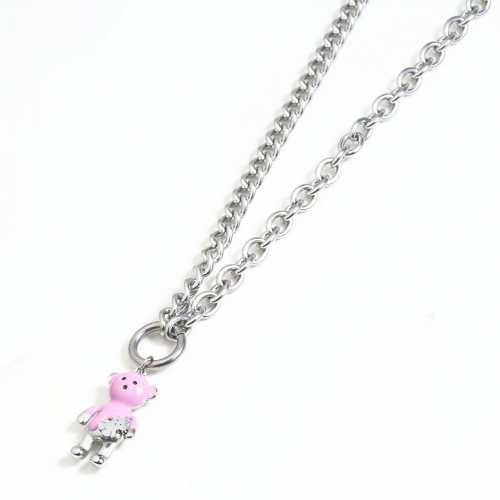 Stainless Steel Tou*s Necklace PCN2270-S-P