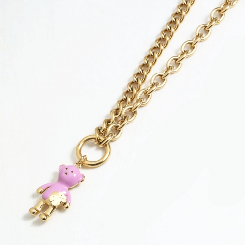 Stainless Steel Tou*s Necklace PCN2270-G-P