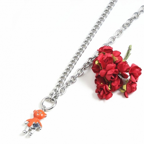 Stainless Steel Tou*s Necklace PCN2270-S-O