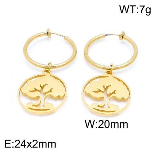 Stainless Steel Earring KE100742-Z12