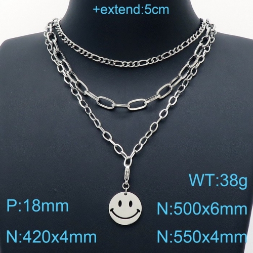 Stainless Steel Necklace KN200455-Z15