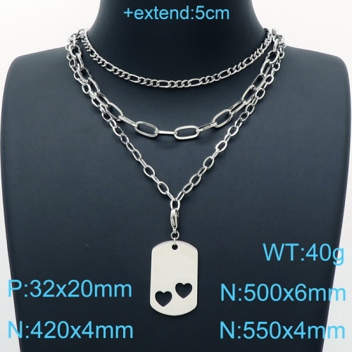 Stainless Steel Necklace KN200451-Z15