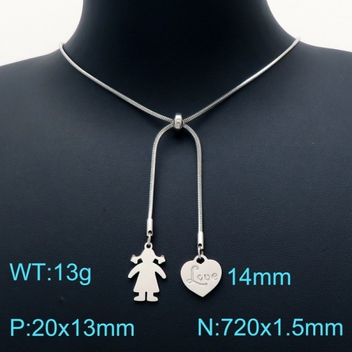 Stainless Steel Necklace KN202593-Z12