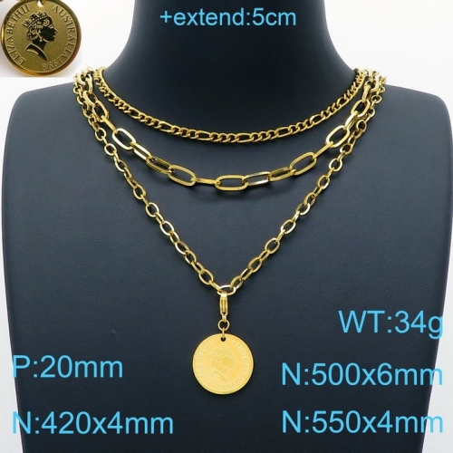 Stainless Steel Necklace KN200460-Z25