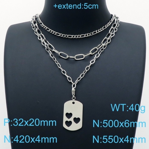 Stainless Steel Necklace KN200452-Z15