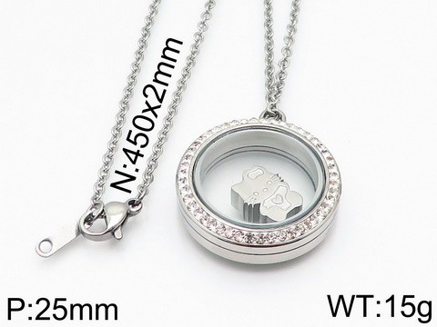 Stainless Steel Tou's Necklace KN85155-KC