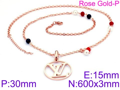 Stainless Steel Tou's Necklace KN34016-K