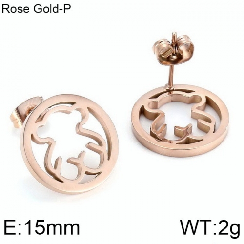 Stainless Steel Tou's Earring KE74834-K