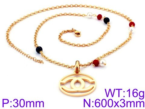 Stainless Steel Tou's Necklace KN34021-K