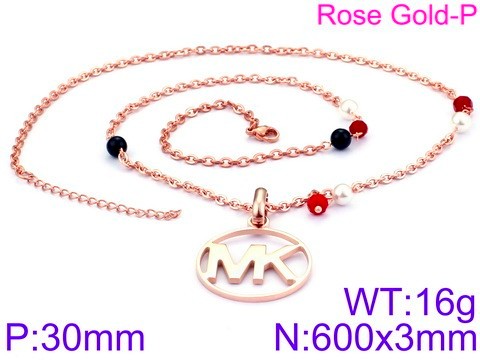 Stainless Steel Tou's Necklace KN33984-K