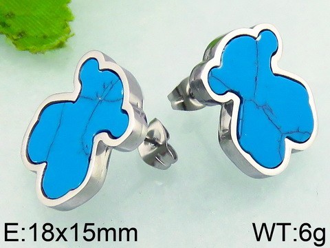 Stainless Steel Tou's Earring KE61737-K