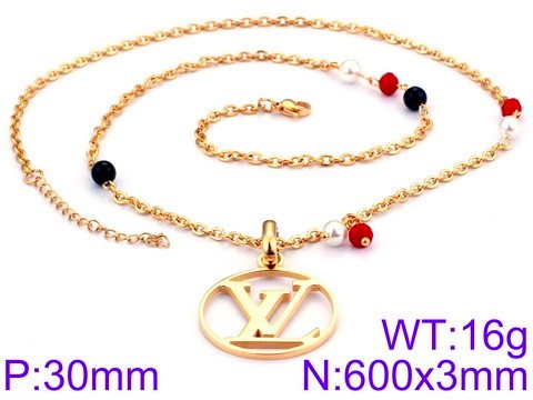 Stainless Steel Tou's Necklace KN34015-K