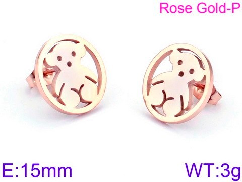 Stainless Steel Tou's Earring KE74822-K