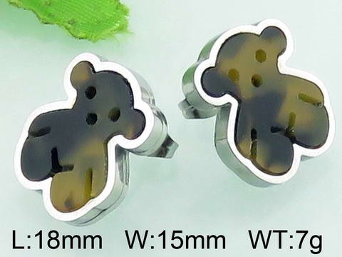 Stainless Steel Tou's Earring KE58257-K