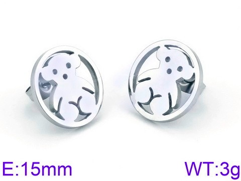 Stainless Steel Tou's Earring KE74823-K