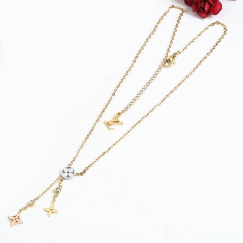 Steel LV Necklace TAN0010-R