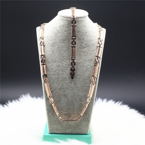 316 Stainless Steel Necklace+Bracelet Set 1I7A8014