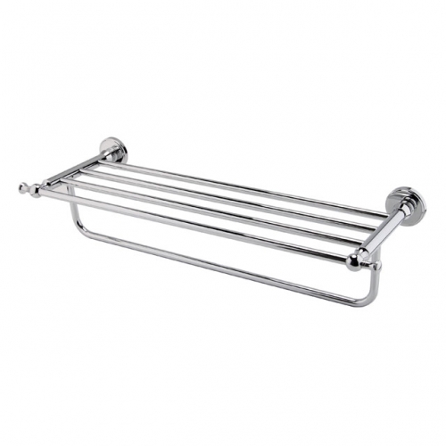 Traditional Chrome Wall Mounted Double Towel Shelf