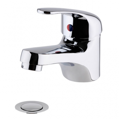 Single Lever Mono Basin Mixer Tap with Waste - Chrome