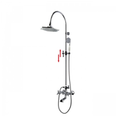 Art Deco Exposed Thermostatic Shower Column Valve with Bath Spout and Shower Kit