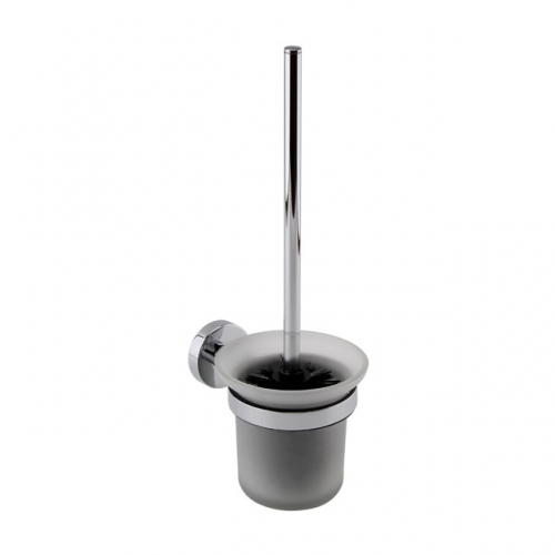 Wall Mounted Toilet Brush & Holder - Chrome