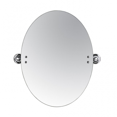 Oval Mirror and Brackets - Chrome