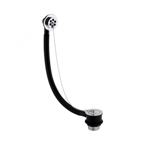 Chrome Bath Combined Waste & Overflow with Plug & Ball Chain