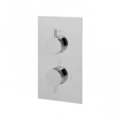 Twin concealed thermostatic shower valve with diverter