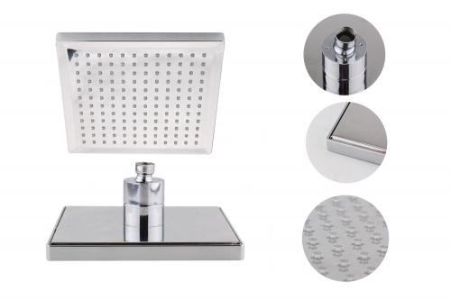 200 x 200mm Square LED Shower Head with Wall Mounted Arm - Chrome