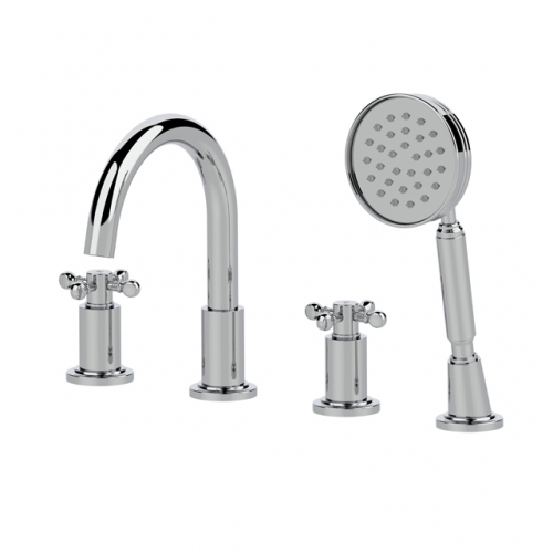 Four holes bath tap with shower
