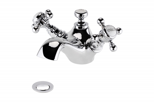 Traditional Single Holes Whole Brass Basin Tap With Brass Pop-up Waste