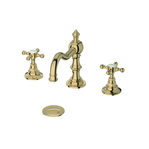 Traditional 3 Holes Basin Tap With  Brass Pop-up Waste