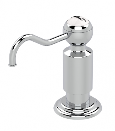 Brass kitchen soap dispenser