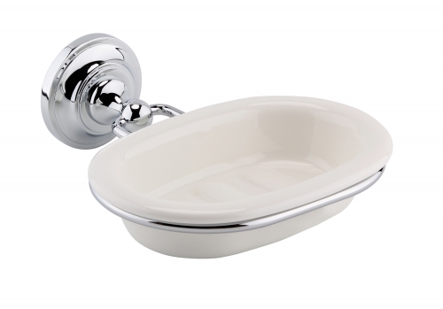 Soap Dish with Chrome Holder
