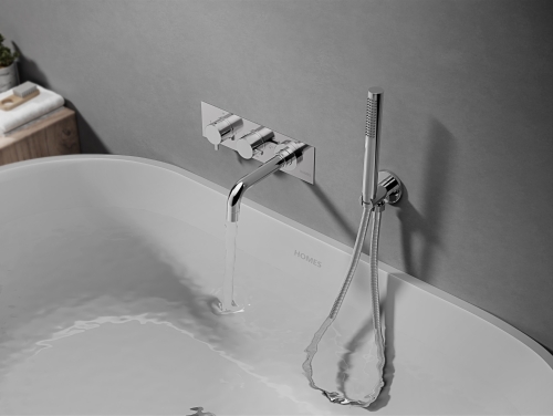 Thermostatic Twin valve with bath spout