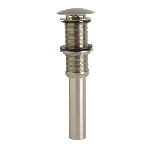 Decorative Push-Button Sink Drain without Overflow in Brushed Nickel