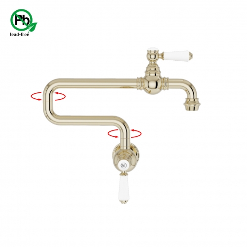 Old London Brass Traditional Wall Mounted Folding Pot Filler Kitchen Tap Cold Only