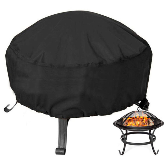 Popular outdoor 210D Oxford round dust fire pit covers waterproof chimenea oven cover