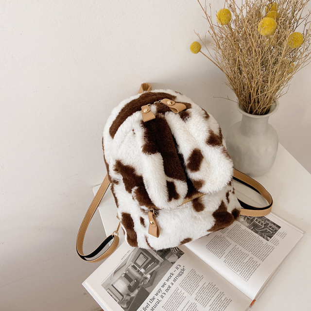 Latest Designer Fashion Autumn Winter Plush Mini Backpack Cute Stylish College Backpacks