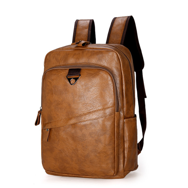 Vintage Large Capacity Korea Soft PU Leather Outdoor Travel Backpack Male Wholesale