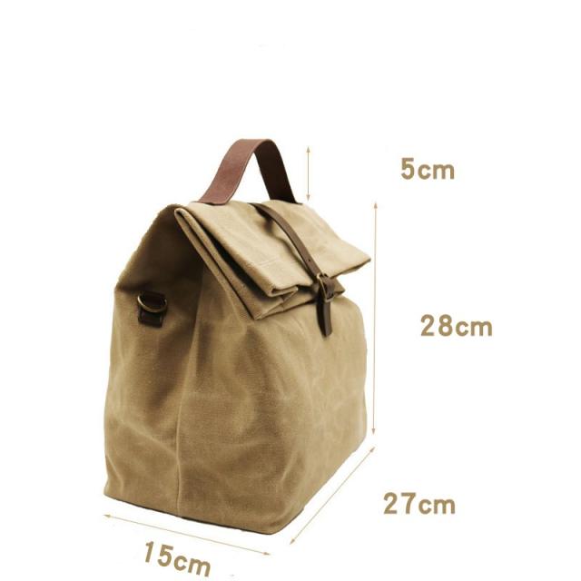 Wholesale Custom Reusable Waxed Canvas Ice Pack Small Insulated Cooler Bag Picnic Backpack