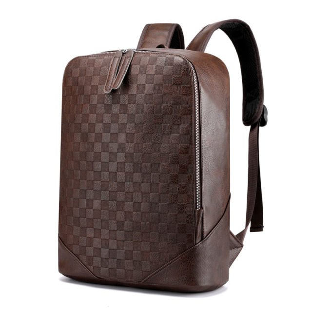 Yiwu Factory Wholesale Trendy Casual Business Laptop Backpack Bag Leather Man
