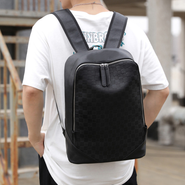 Yiwu Factory Wholesale Trendy Casual Business Laptop Backpack Bag Leather Man