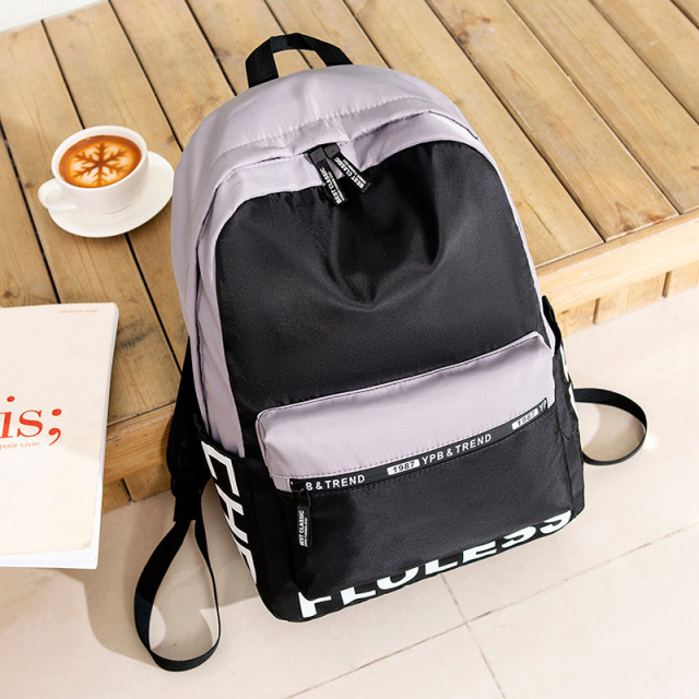 New Simple Stylish Korean Style Lightweight Durable Teens Nylon Backpack for High School Students