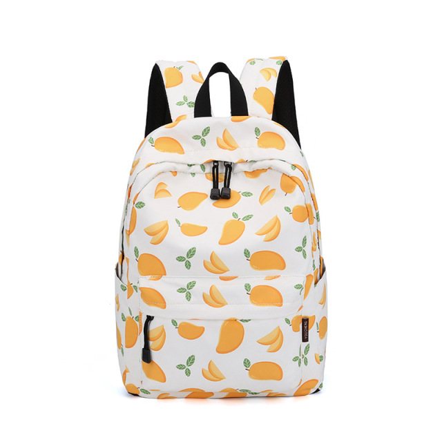 Fashion High Quality Polyester Fruit Print Backpack Girl Daily Fashion Laptop Bag for College