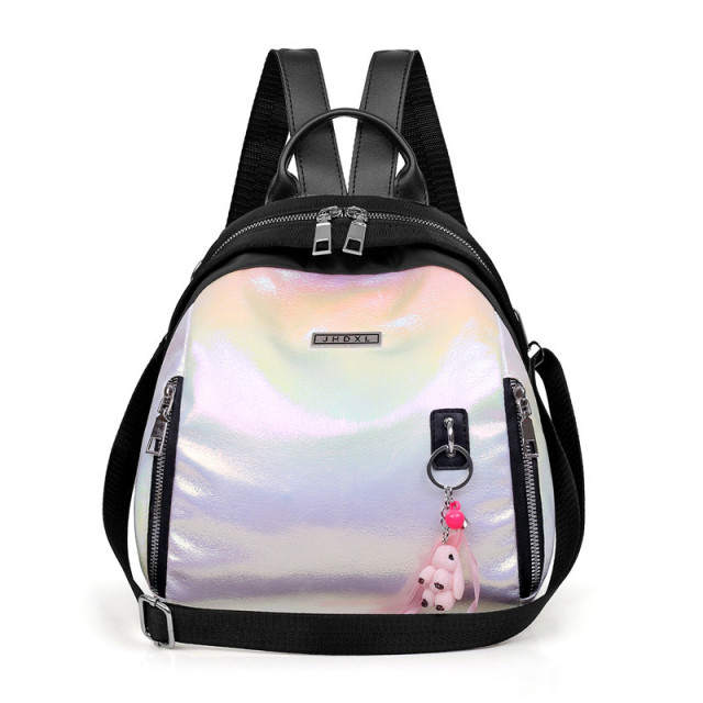 Individual Stylish Minimalist Women Mini Leather Laser Backpack Shoulder Bag