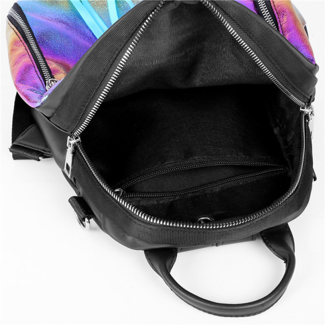 Individual Stylish Minimalist Women Mini Leather Laser Backpack Shoulder Bag
